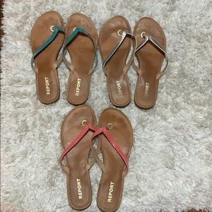 Report Sandals - Silver, Pink and Turquoise